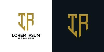 Monogram logo design initial letter i combined with shield element and creative concept vector