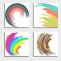 Set of four beautiful abstract backgrounds. Abstract flash light circles. Vector illustration.