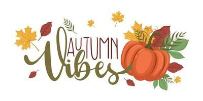 Harvest autumn leaves frame template with lettering. Vector llustration with place for text, photo. Thanksgiving Design element for sale, card, web, background, invitation, banner and flyers.