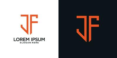 Monogram logo design initial letter j combined with shield element and creative concept vector