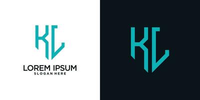 Monogram logo design initial letter k combined with shield element and creative concept vector