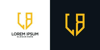 Monogram logo design initial letter l combined with shield element and creative concept vector