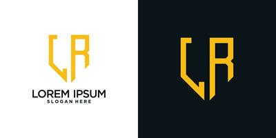 Monogram logo design initial letter l combined with shield element and creative concept vector