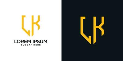 Monogram logo design initial letter l combined with shield element and creative concept vector