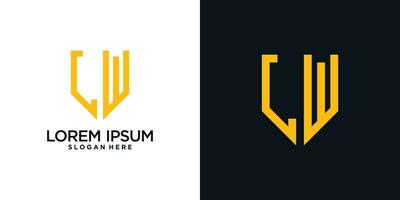 Monogram logo design initial letter l combined with shield element and creative concept vector