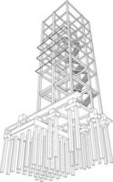 3D illustration of building structure vector