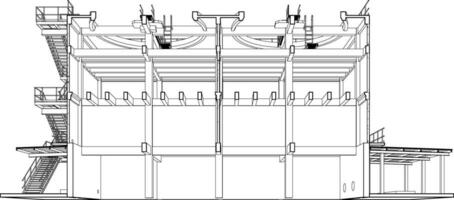 3D illustration of industrial building vector