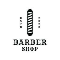 Barber shop logo design vintage retro style vector
