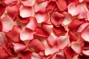 AI Generative Background from fresh red rose petals macro image photo