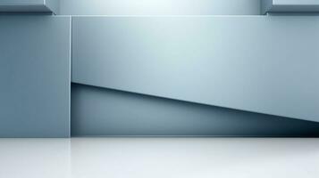 AI Generative blue abstract background smooth metal plate as square banner template for modern technology advertising photo