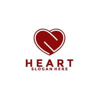 Heart abstract logo emblem design elegant modern minimal style vector illustration. Premium business geometric logotype symbol