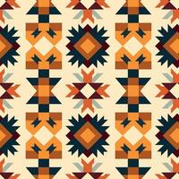 Abstract geometrical seamless pattern in autumn colors. Vector illustration. Design for scarf, blanket, carpet, other modern fabric print.
