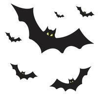 Bat for Halloween black color vector design isolated on white background.