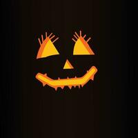 Halloween ghost eyes vector design with yellow and orange color isolated on black background