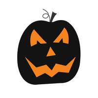 Halloween Pumpkin vector design with black color isolated on white background