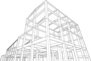 3D illustration of building structure vector