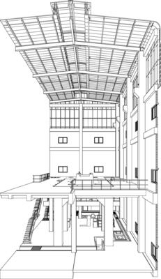 3D illustration of industrial building