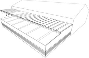 Ilustración 3D del proyecto de construcción vector