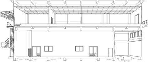 3d ilustración de industrial edificio vector