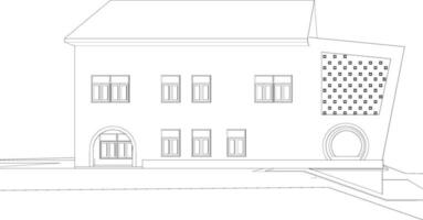 3D illustration of building project vector