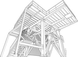 3d ilustración de industrial edificio vector