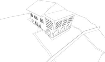 3D illustration of building project vector