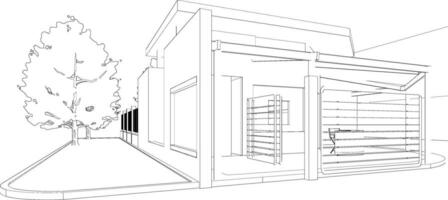 Ilustración 3D del proyecto de construcción vector