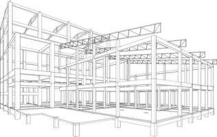 3D illustration of building structure vector