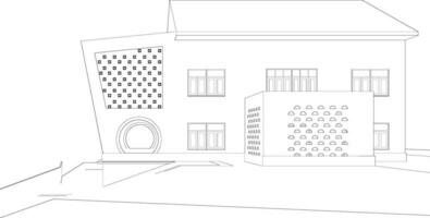 3D illustration of building project vector