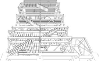 3D illustration of building structure vector