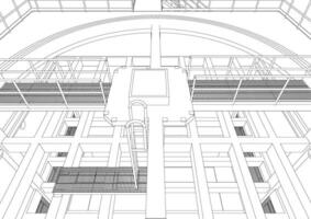 3d ilustración de industrial edificio vector