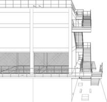 3d ilustración de industrial edificio vector