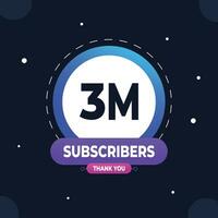 Thank you subscribers or followers. web social media modern post design vector