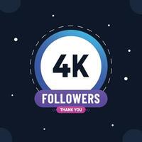 Thank you subscribers or followers. web social media modern post design vector