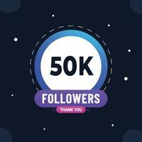 Thank you subscribers or followers. web social media modern post design vector