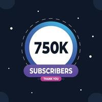 Thank you subscribers or followers. web social media modern post design vector