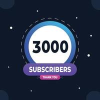 Thank you subscribers or followers. web social media modern post design vector