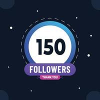 Thank you subscribers or followers. web social media modern post design vector