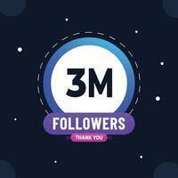 Thank you subscribers or followers. web social media modern post design vector