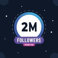 Thank you subscribers or followers. web social media modern post design vector