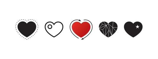 Heart icons set. Heart shaped icons. Heart series. Vector scalable graphics