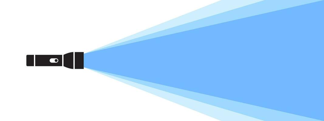 Flashlight illustration. Flat flashlight. Banner or background. Vector scalable graphics