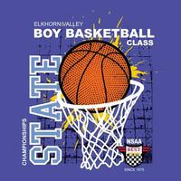 boy basketball tee graphic typography for print t shirt illustration vector art