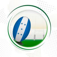 Flag of Honduras on rugby ball. Round rugby icon with flag of Honduras. vector