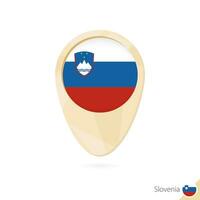 Map pointer with flag of Slovenia. Orange abstract map icon. vector