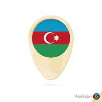 Map pointer with flag of Azerbaijan. Orange abstract map icon. vector