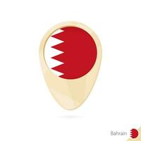 Map pointer with flag of Bahrain. Orange abstract map icon. vector
