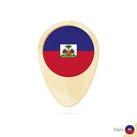 Map pointer with flag of Haiti. Orange abstract map icon. vector