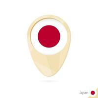 Map pointer with flag of Japan. Orange abstract map icon. vector