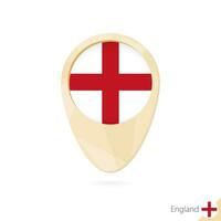 Map pointer with flag of England. Orange abstract map icon. vector